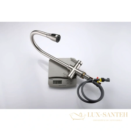 смеситель paulmark lange la214212-ni для кухни с подключением к фильтру, никель