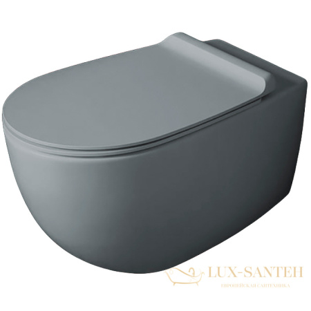 унитаз подвесной безободковый rimless simas vignoni, vi18 cemento matt, 56*36,5см, без крепежа f85, цвет cemento matt