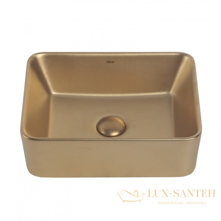 раковина накладная abber rechteck ac2213mmg, 40,5х30 см, золото матовый