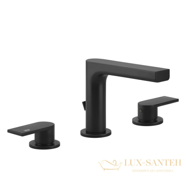 смеситель для раковины на 3 отверстия, с донным клапаном, gessi emporio via manzoni 38612.299, black xl