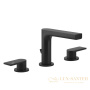 смеситель для раковины на 3 отверстия, с донным клапаном, gessi emporio via manzoni 38612.299, black xl