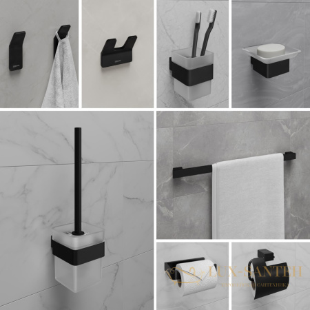 полотенцедержатель 610 мм lemark smooth line 9782023, черный матовый