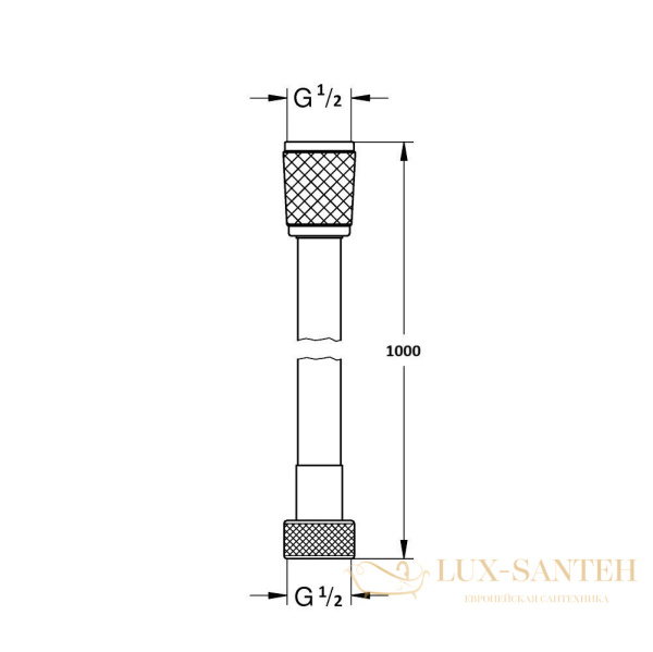душевой шланг 1000 мм, aquame  aqm1501mb, с защитой от перекручивания, черный матовый