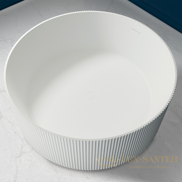 ванна свободностоящая из искусственного камня abber stein as9679, 150х150х55h см, белый матовый 