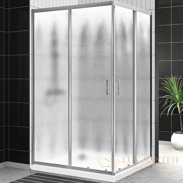 душевой уголок belbagno uno uno-195-ah-2-100/80-ch-cr 100х80 см профиль хром, стекло шиншилла