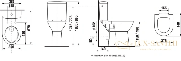 чаша унитаза jika olymp 2361.6.000.000.1 ,без сиденья