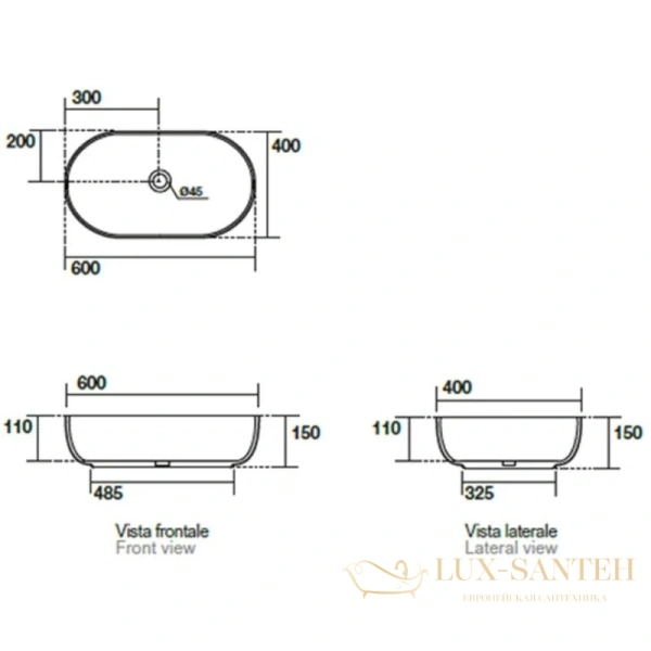 раковина kerasan nolita 534311 60х40 см, зеленый матовый