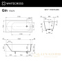 ванна whitecross gin 0217.170070.200, 170x70x60h, искуственный камень, белый матовый
