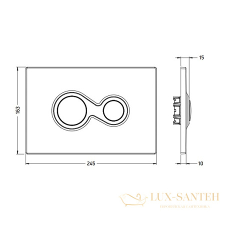 клавиша смыва artceram monet 701.000.17, черный матовый