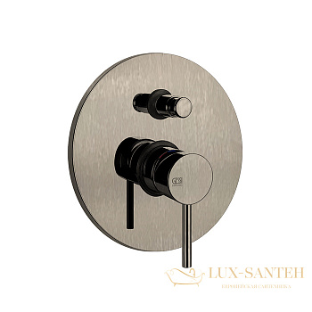 смеситель встраиваемый для душа на 2 выхода gessi emporio via tortona 18779.149, внешняя часть, finox brushed nickel