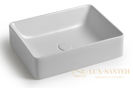 раковина прямоугольная white ceramic slim w010701 накладная 50x38x13 см, белый глянцевый