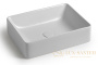 раковина прямоугольная white ceramic slim w010701 накладная 50x38x13 см, белый глянцевый
