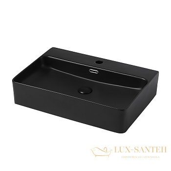 раковина накладная abber rechteck ac2201mb черная матовая