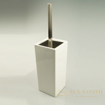 ерш керамический stil haus urania 633cube(36-bi) напольный, никель сатин-белая керамика