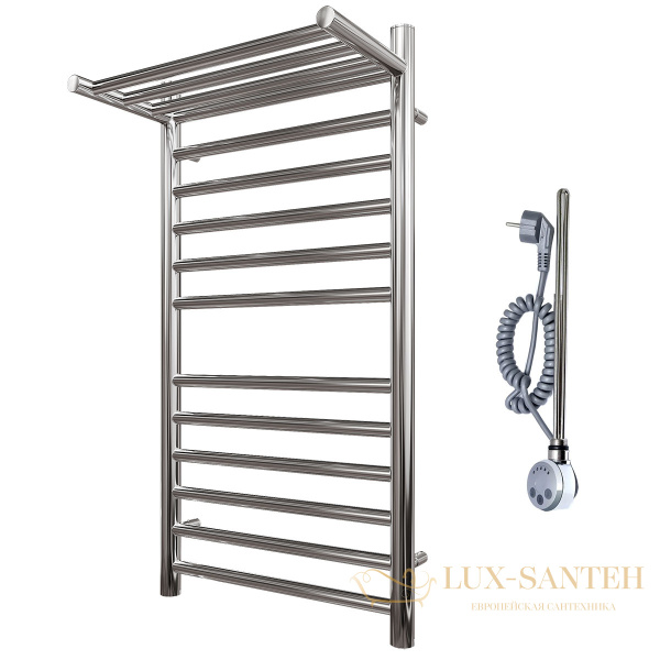 полотенцесушитель 500x800 электрический point аврора pn10158spe п11 с полкой левый/правый, хром