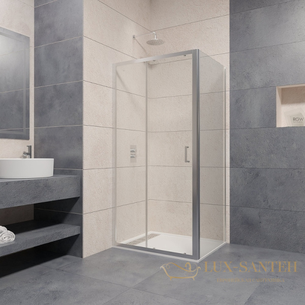 душевой уголок rgw passage 410874129-11 pa-74 120x90, профиль хром, стекло прозрачное