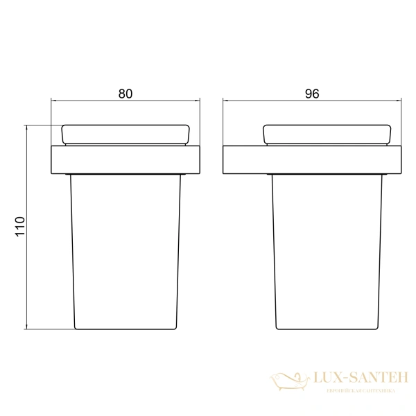 стакан для зубных щеток timo petruma 15233/03, черный матовый