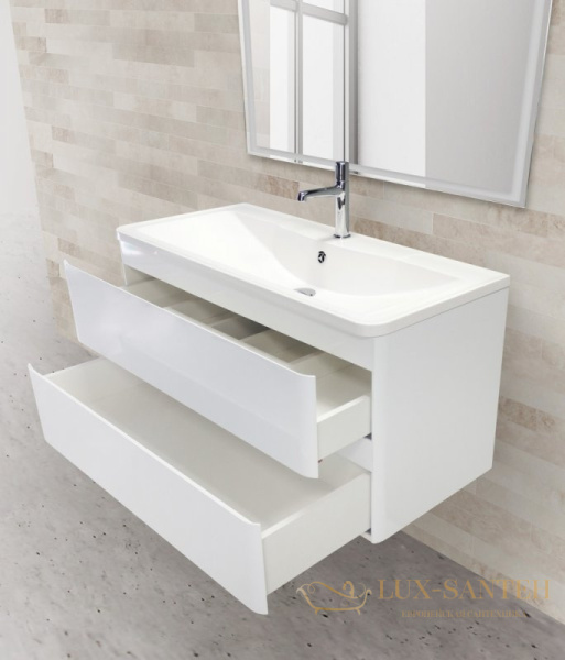 тумба под раковину belbagno albano albano-900-2c-so-bl подвесная, bianco lucido