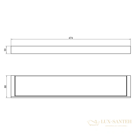 полка стеклянная timo petruma 15272/03, черный матовый