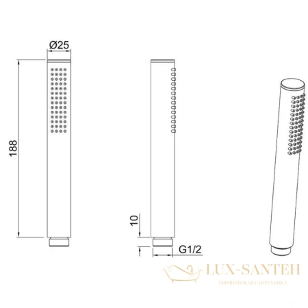 ручной душ allen brau priority 5.31020-00 25 мм, хром