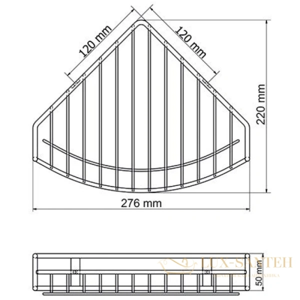 полка угловая wasserkraft ammer k-1511 22х22 см, никель