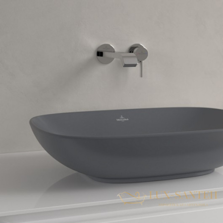 раковина накладная villeroy&boch loop&friends 4a4901i4 56x38 см, graphite ceramicplus, графит матовый