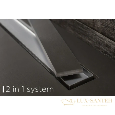 душевой канал bettoserb confluo frameless line 13701231 650 мм 2 в 1 с основой под плитку, матовый хром