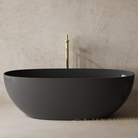 ванна свободностоящая из карбона abber karbon ak9002-1.8, 180х85х52h см, черный глянцевый