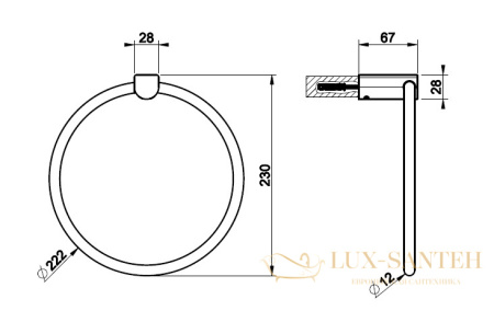 полотенцедержатель-кольцо gessi rilievo 59509.031 22 см, хром
