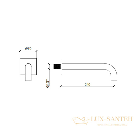 излив для ванны 240 мм, almar waterfalls e098011.hb, латунь брашированная pvd