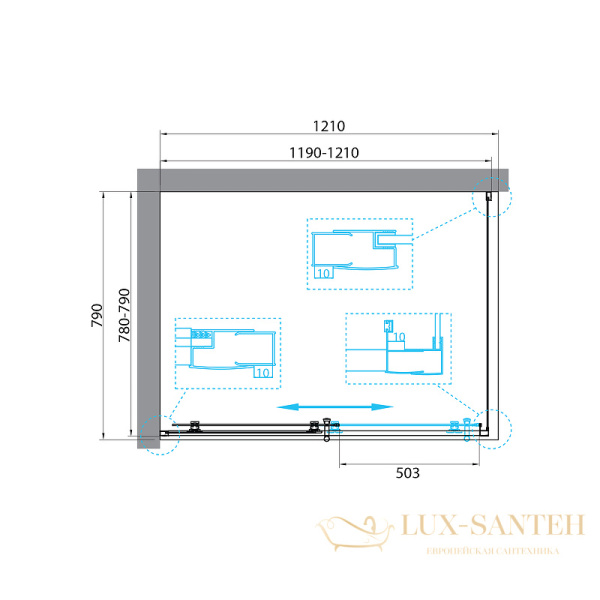 душевой уголок belbagno uno uno-195-ah-1-120/80-c-nero 120x80 см профиль черный матовый, стекло прозрачное