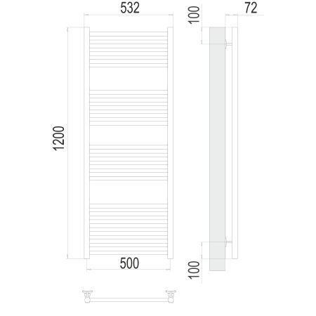 полотенцесушитель водяной terminus аврора 4670078529398 п22 500x1200