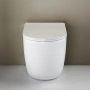 приставной безободковый унитаз ceramica nova mia cn1810 с сиденьем микролифт, белый