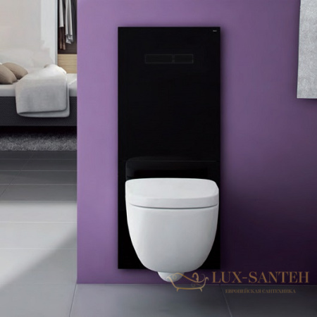 верхняя стеклянная панель tece tecelux 9650005 с механическим блоком управления, стекло черное/клавиши черные