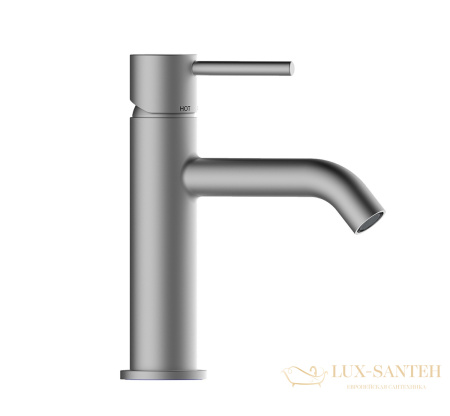 смеситель для раковины bossini teo z00701.094, c донным клапаном, никель шлифованный