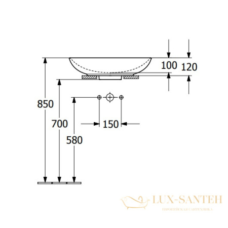 раковина накладная villeroy & boch loop & friends 4a4700r1 ceramicplus 560х380 мм, белый