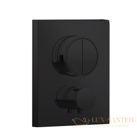 термостат для душа встраиваемый almar core, e176682.mb, на 2 выхода, внешняя часть, черный матовый