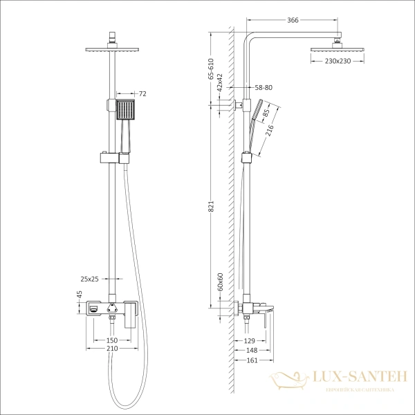 душевая система для ванны timo selene sx-1030/16, белый матовый