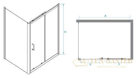 душевой уголок rgw passage 410874110-11 pa-74 110x100, профиль хром, стекло прозрачное