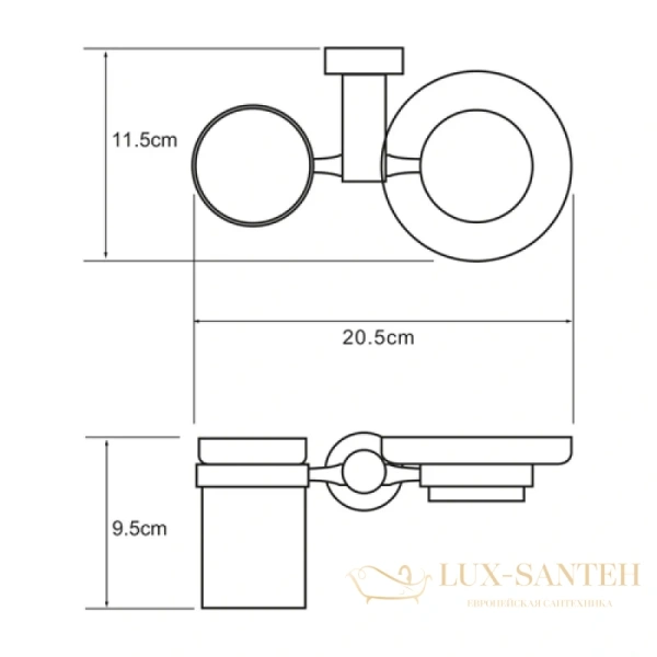 стакан wasserkraft donau k-9426 с мыльницей, хром