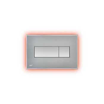 alcaplast кнопка управления с цветной пластиной, светящаяся кнопка сталь матовая, свет красный m1471-aez113