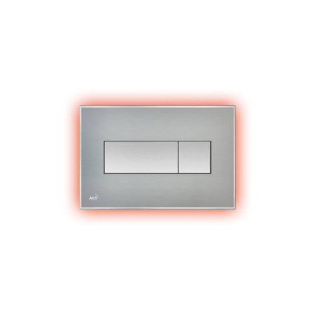 alcaplast кнопка управления с цветной пластиной, светящаяся кнопка сталь матовая, свет красный m1471-aez113