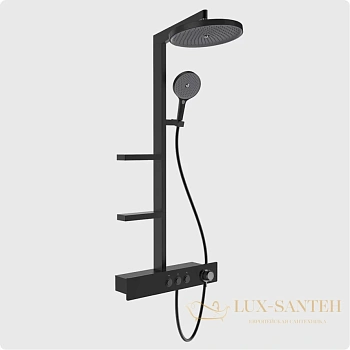 душевая система для душа с термостатом aquame, aqm8005b, черный матовый