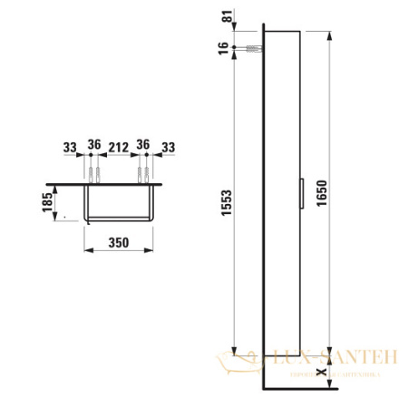 шкаф высокий laufen base 4.0264.2.110.260.1, белый матовый