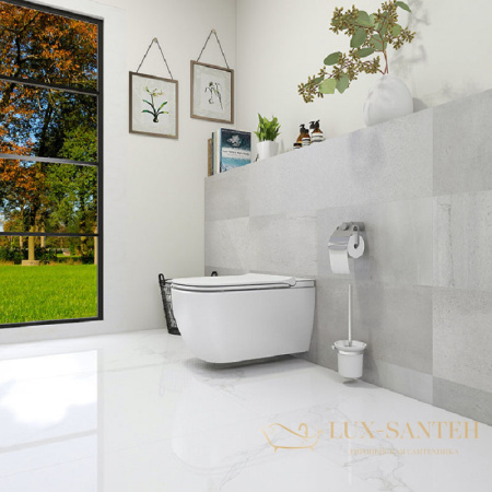 унитаз подвесной uni-flow mi-smart ch10166zr, с крышкой-биде и дистанционным пультом, белый глянцевый