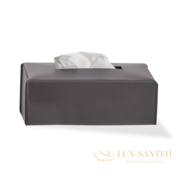 контейнер для салфеток настольный decor walther nappa kb, 0938093, натуральная кожа, дымчато-серый