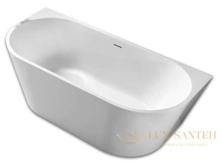 ванна акриловая пристенная abber ab9216-1.5, белый глянцевый