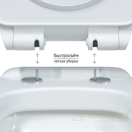 унитаз подвесной berges albit s 082147 безободковый, с сиденьем микролифт top slim so, белый