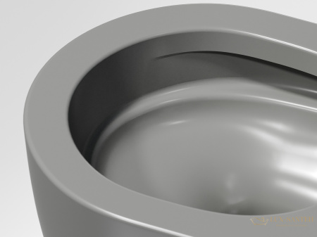 унитаз подвесной ceramica nova modena cn6063mh безободковый, с сиденьем микролифт, антрацит матовый