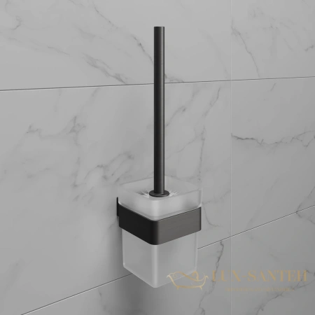 ёршик для унитаза lemark smooth line 9766021 с держателем, графит